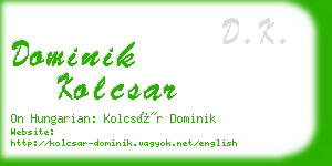 dominik kolcsar business card